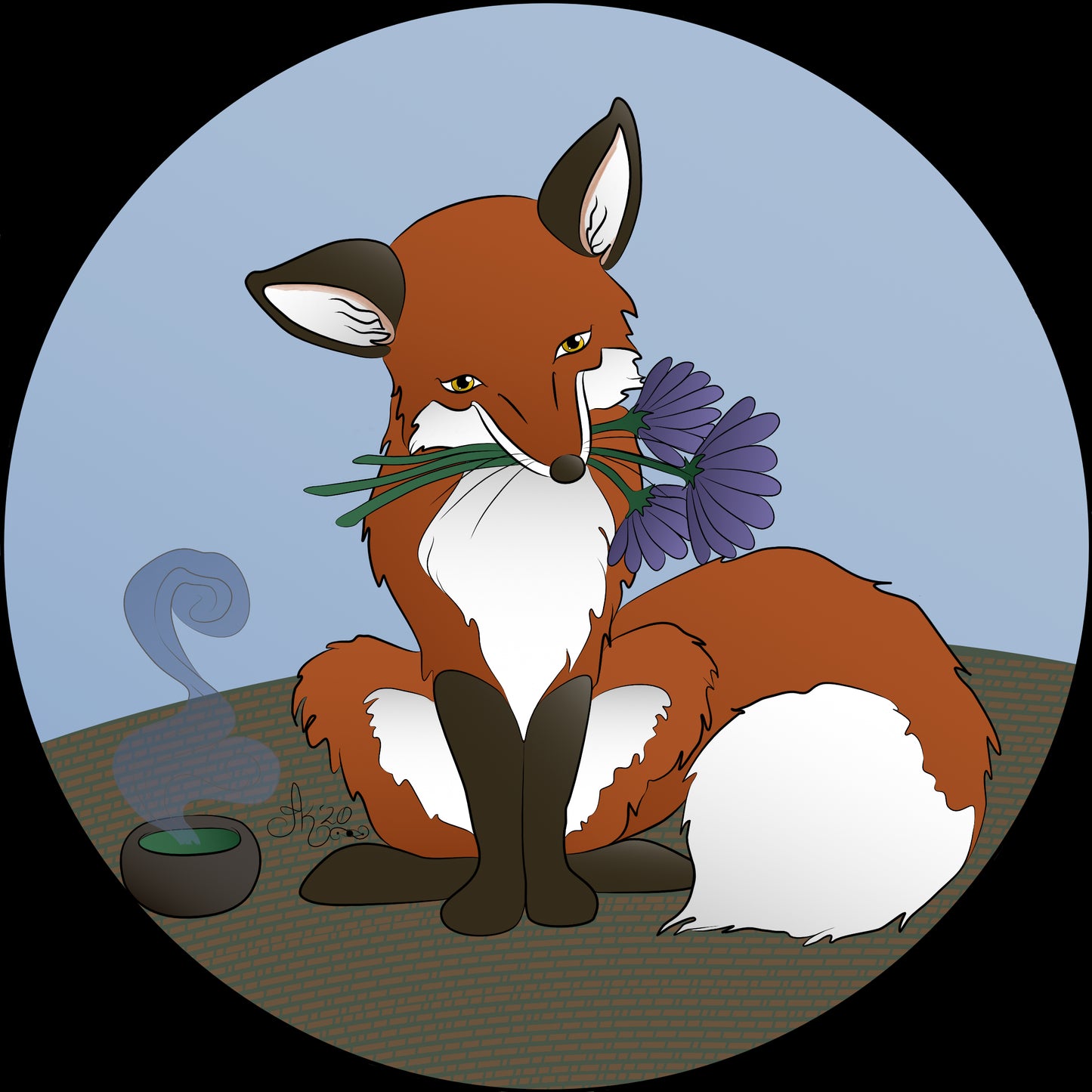 Cards - Tea & Flowers Fox